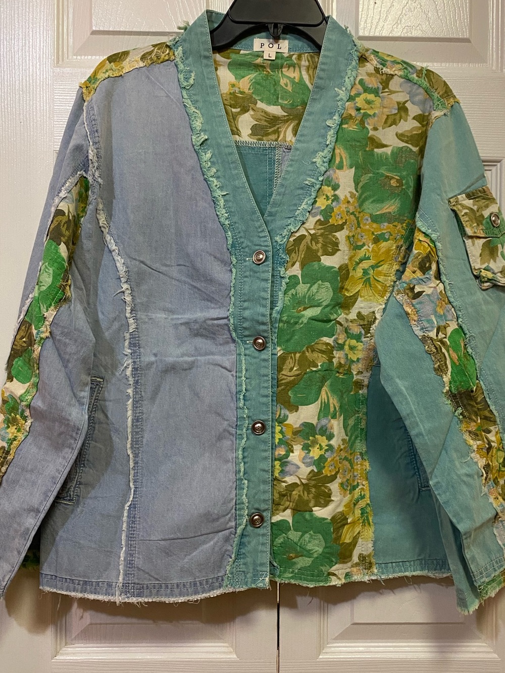 POL Floral Patchwork Denim Jacket NIP